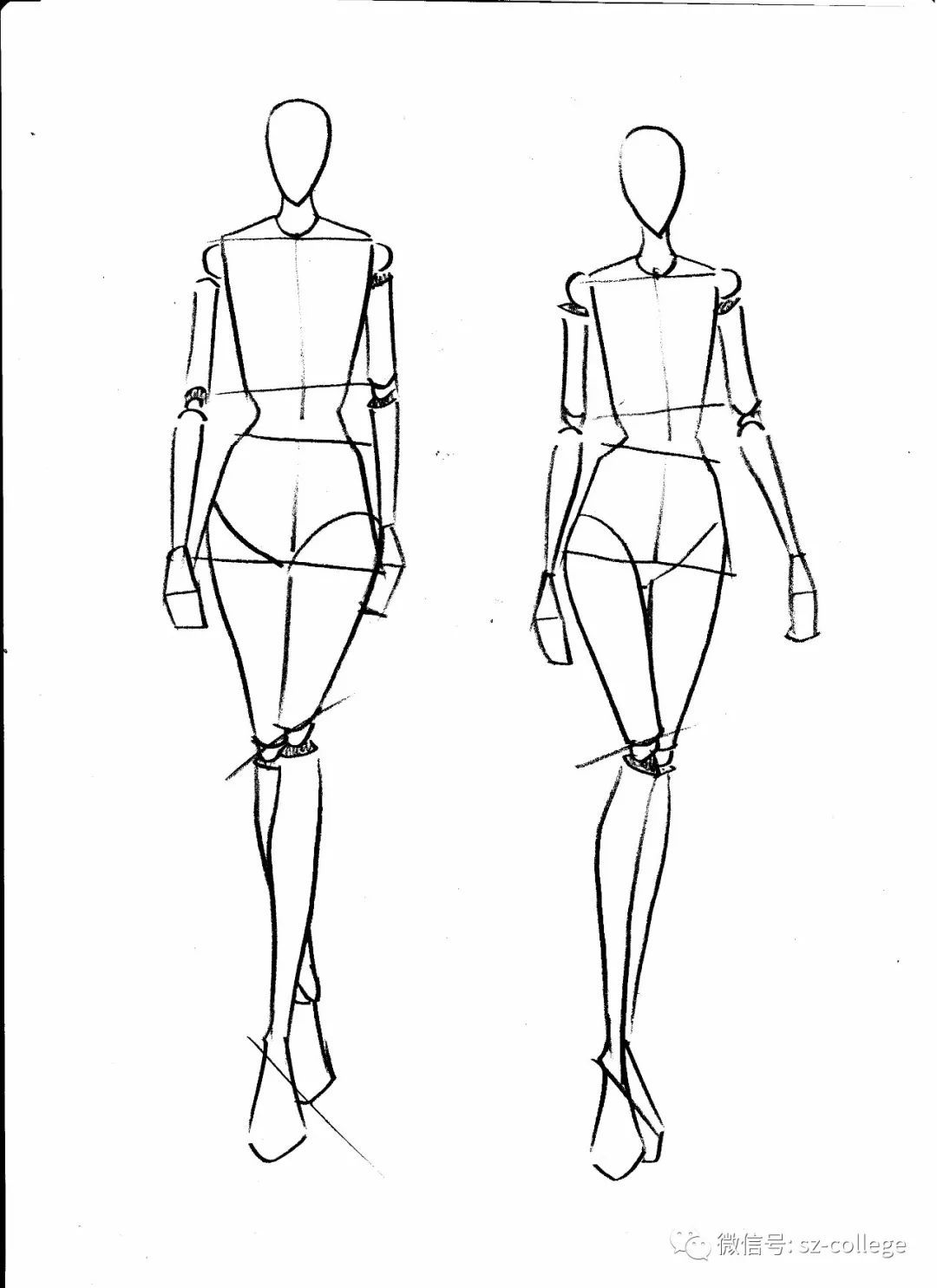 动态服装人体线稿提炼