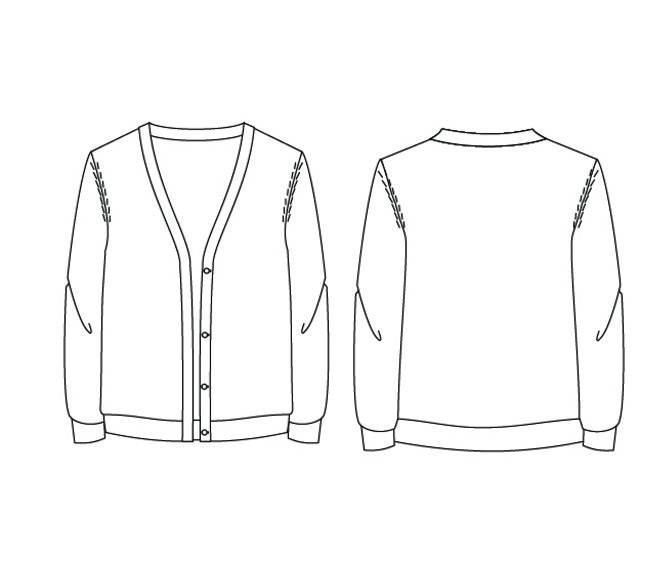 毛线开衫款式图-毛衫针织设计-服装设计